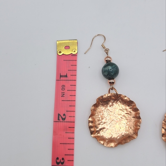 Artisan Hand Crafted Copper And Agate Earrings - Picture 5 of 6